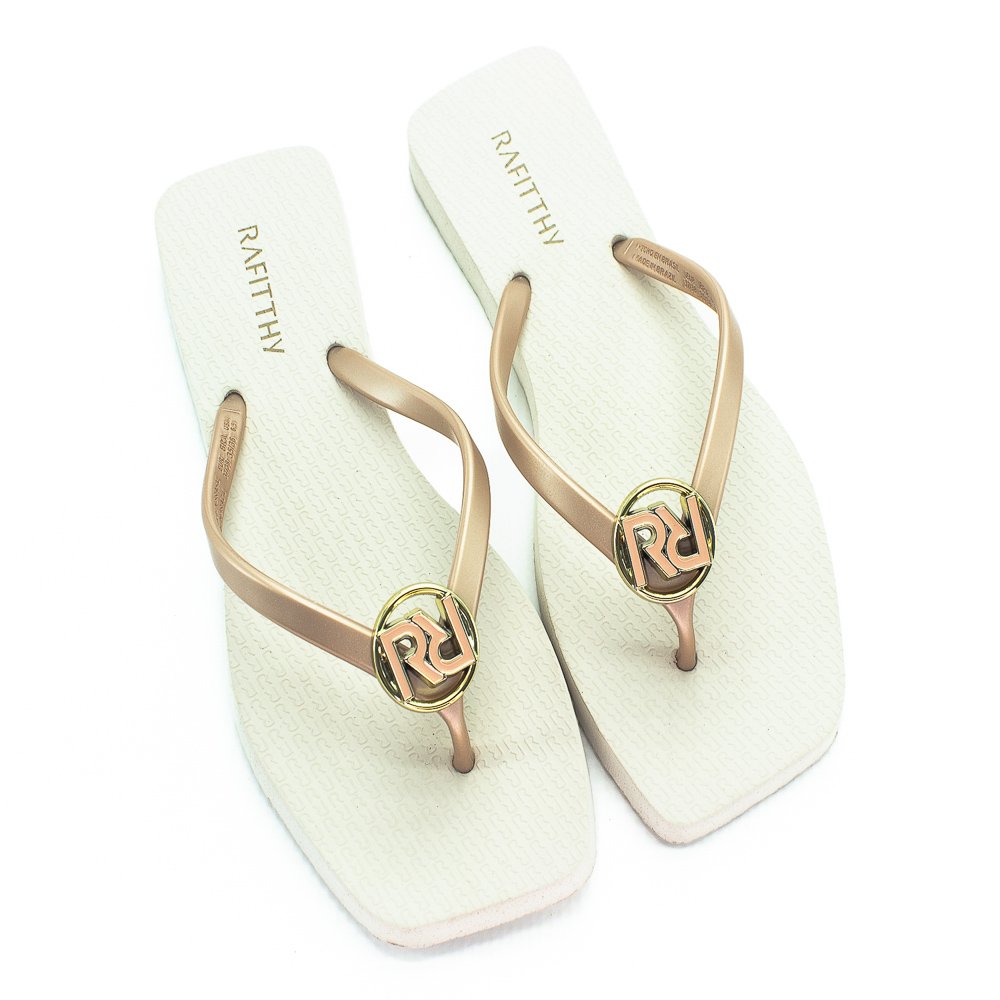 Chinelo Feminino Rafitthy Classic RR Gold - Dourado