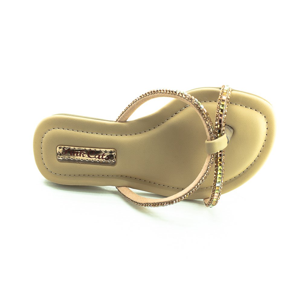 Rasteira Infantil Menina Pink Cats V4571 - Nude Bege 5