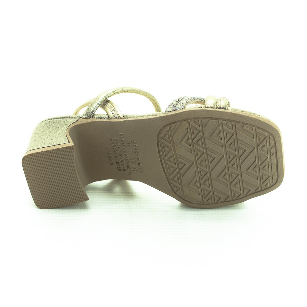 Sandália Infantil Menina Pink Cats V4603 - Dourado Dourado 4