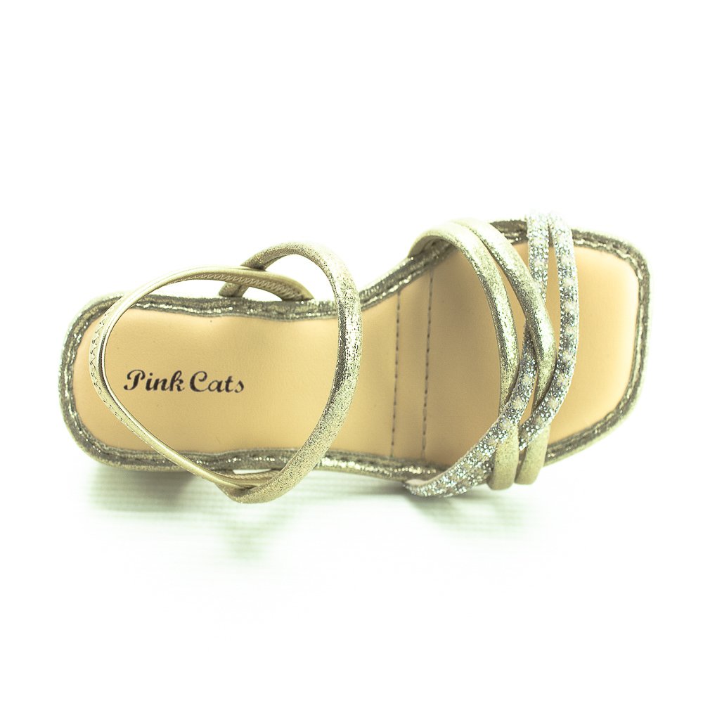 Sandália Infantil Menina Pink Cats V4603 - Dourado Dourado 5