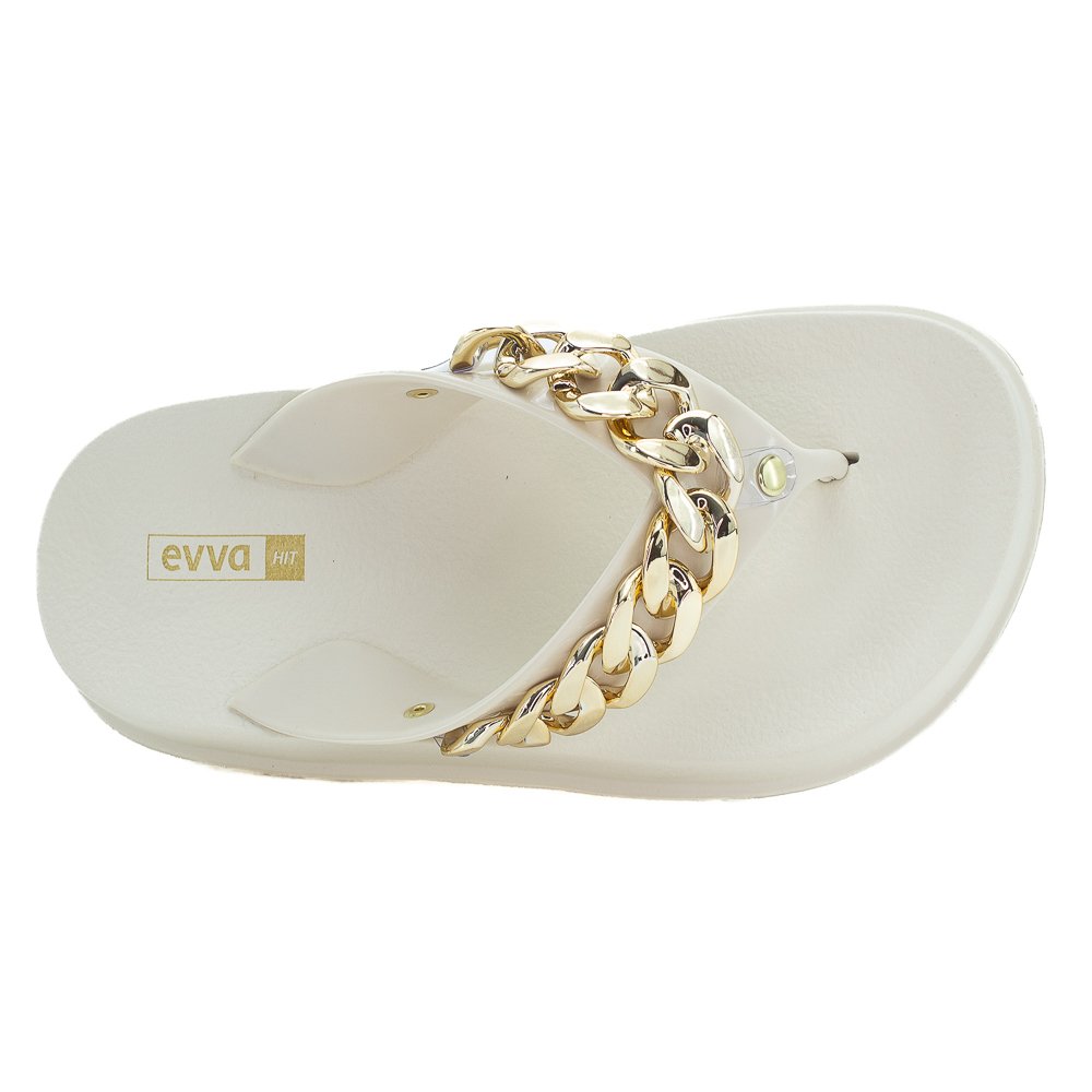 Chinelo Feminino Evva Dry Cor - Off White Branco 5