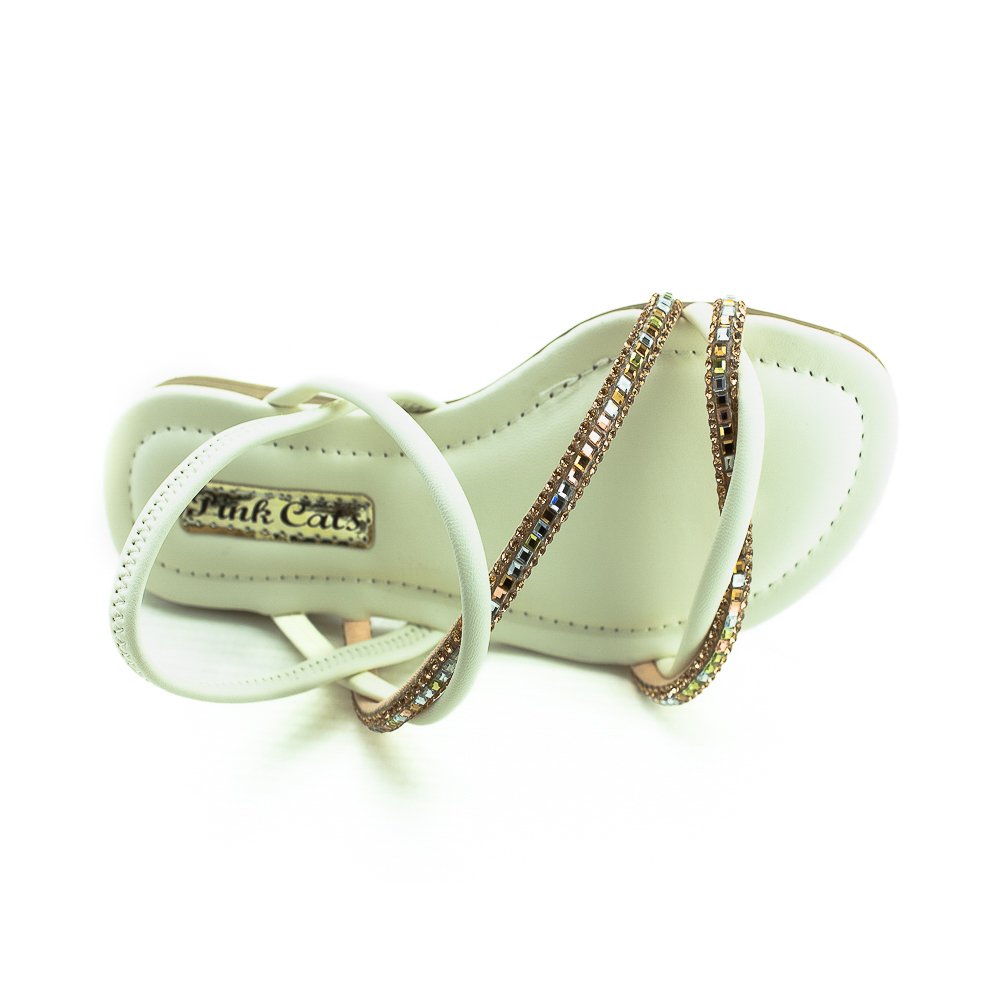 Sandália Infantil Menina Pink Cats V4572 - Off White Branco 5