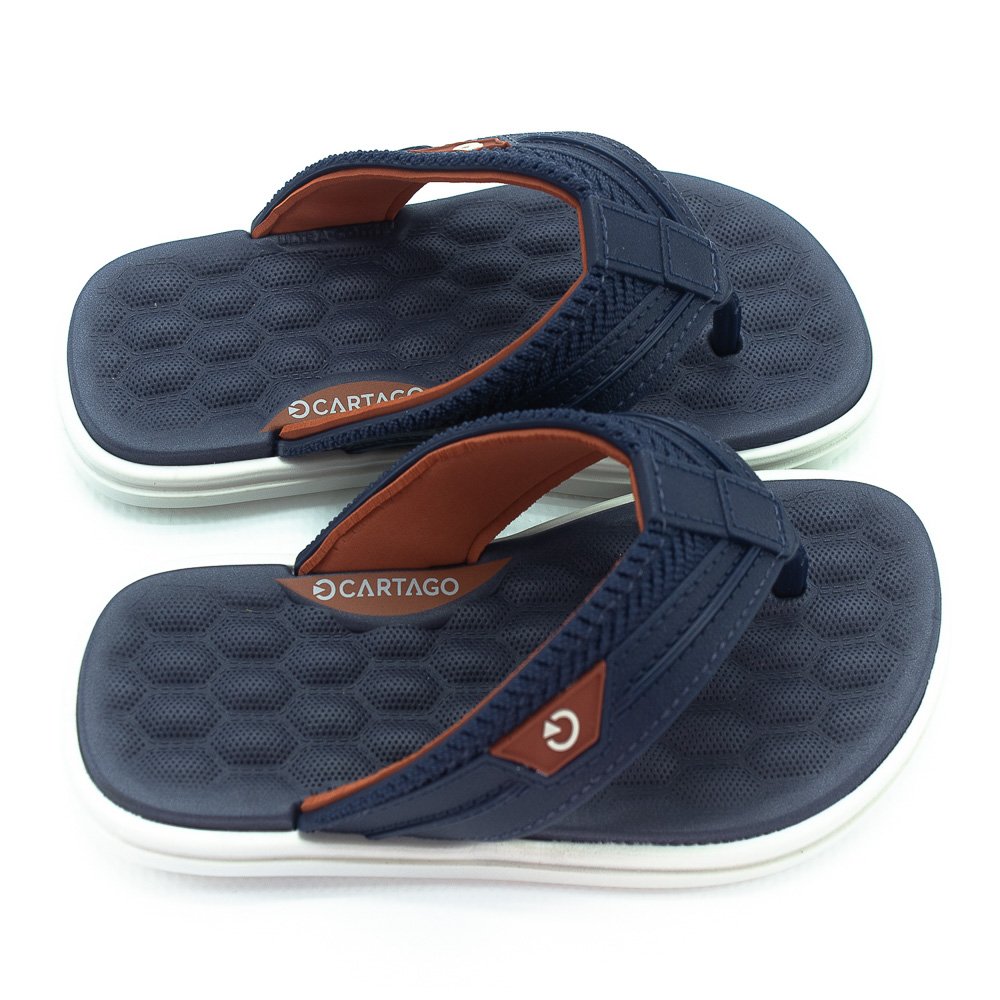 Chinelo Infantil Menino Cartago Malta VI - Marrom Azul 2