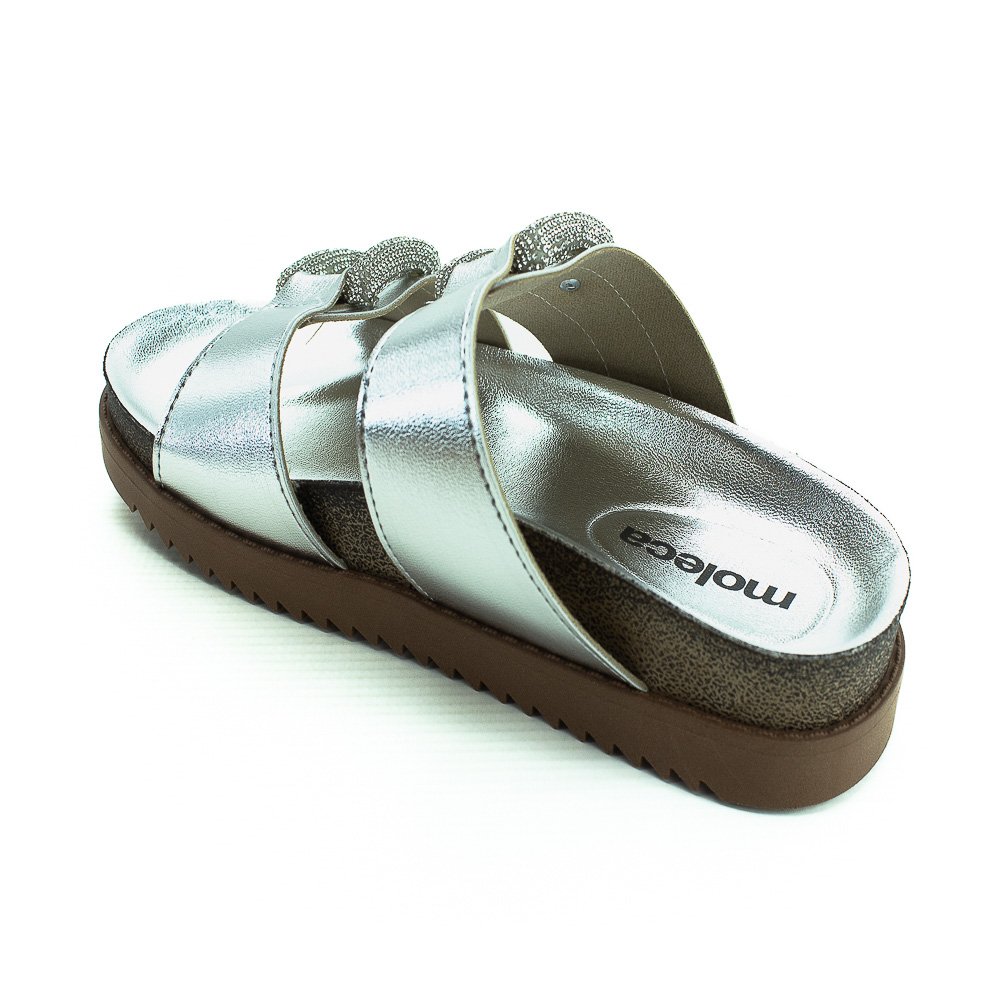 Papete Feminina Moleca 5500.107 - Prata Prata 4