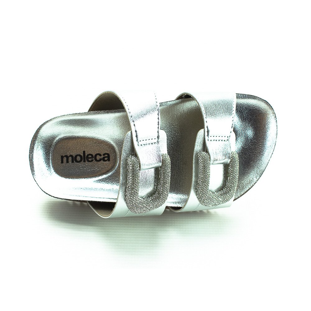 Papete Feminina Moleca 5500.107 - Prata Prata 5