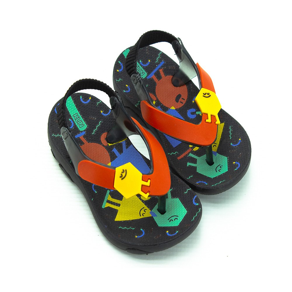 Chinelo Infantil Menino Klin Acqua Print - Preto