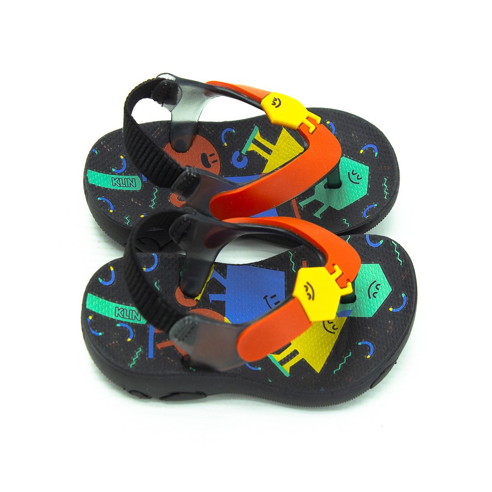 Chinelo Infantil Menino Klin Acqua Print - Preto Preto 2
