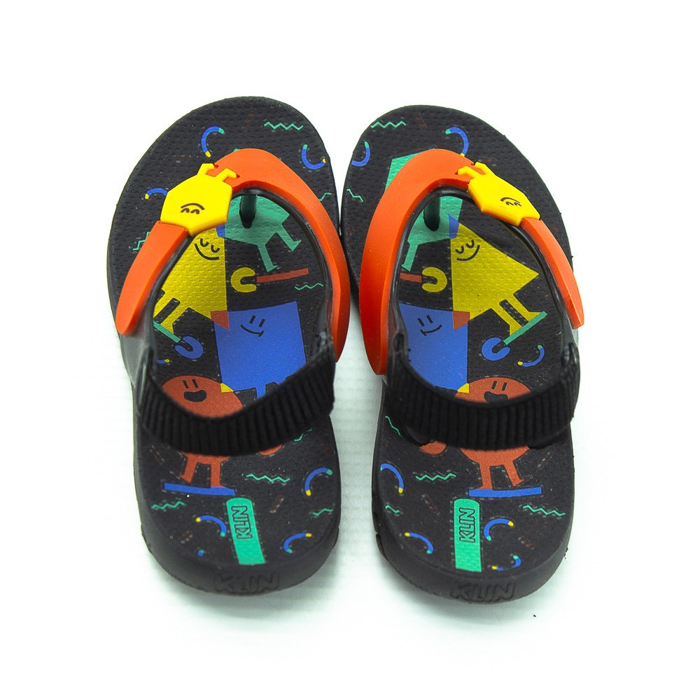 Chinelo Infantil Menino Klin Acqua Print - Preto Preto 3