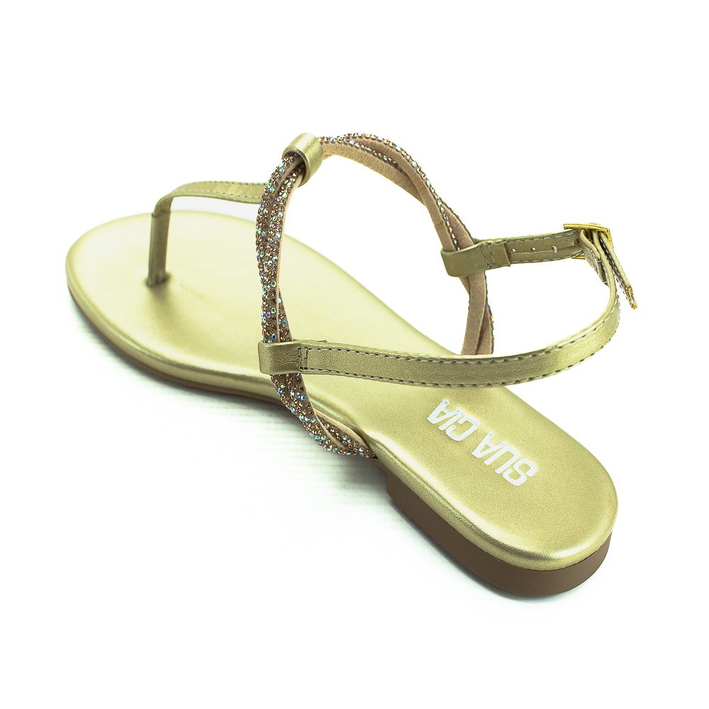 Sandália Feminina Sua Cia 8358.15654 - Dourado Dourado 3