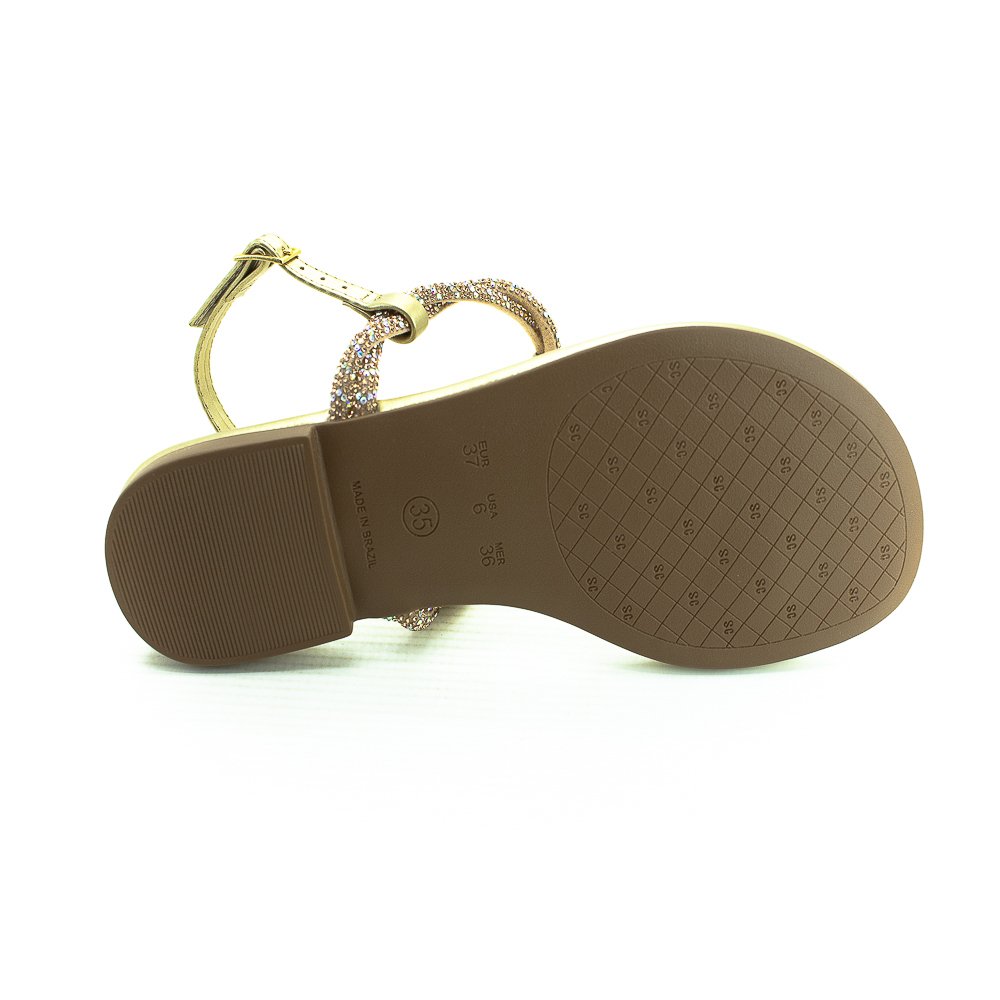 Sandália Feminina Sua Cia 8358.15654 - Dourado Dourado 4