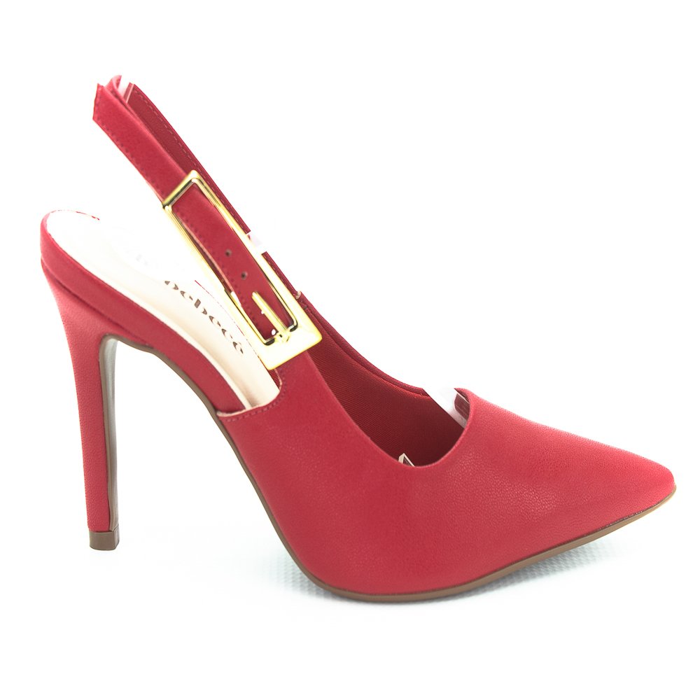 Scarpin Feminino Bebecê Slingback T9430-248 - Vermelho