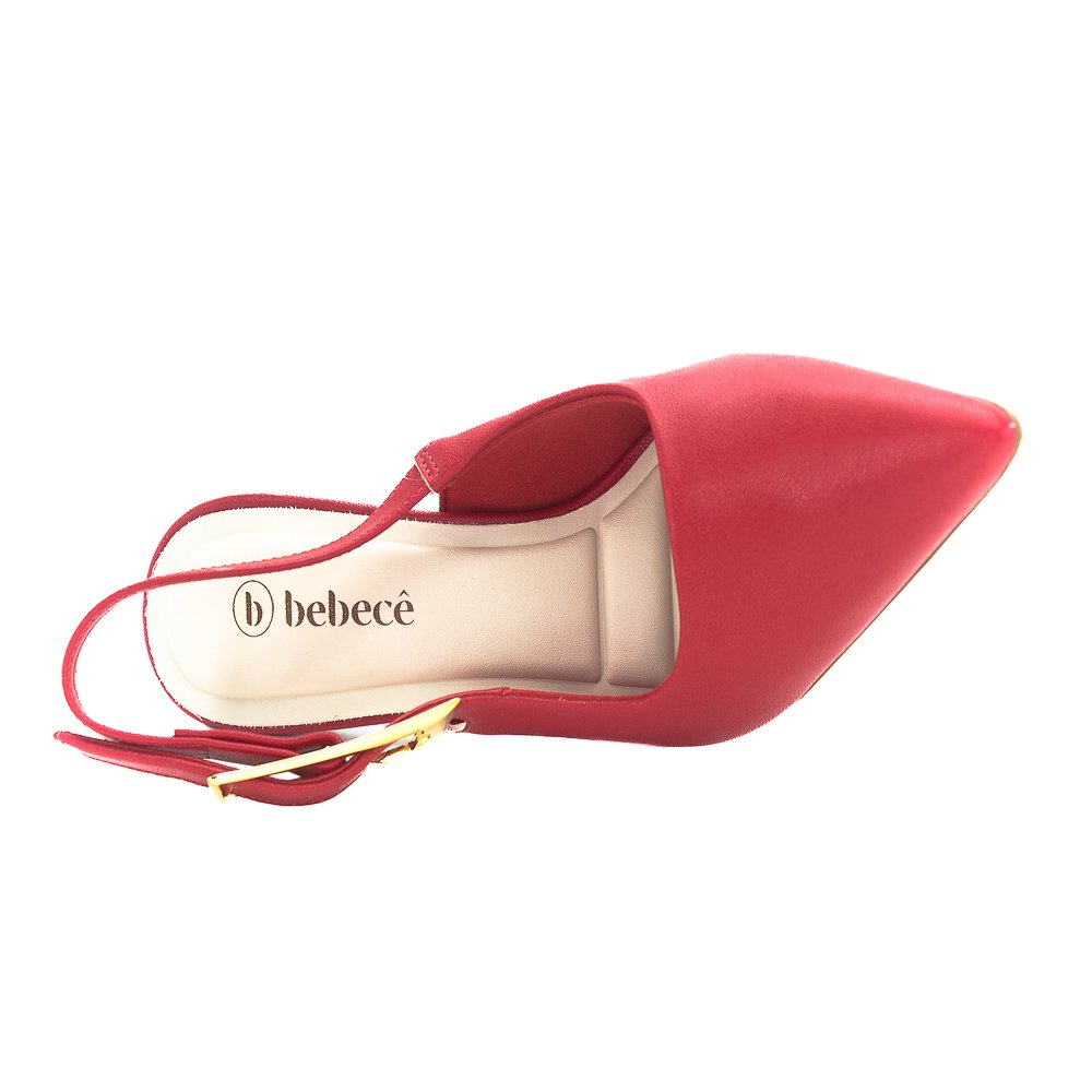 Scarpin Feminino Bebecê Slingback T9430-248 - Vermelho Vermelho 5