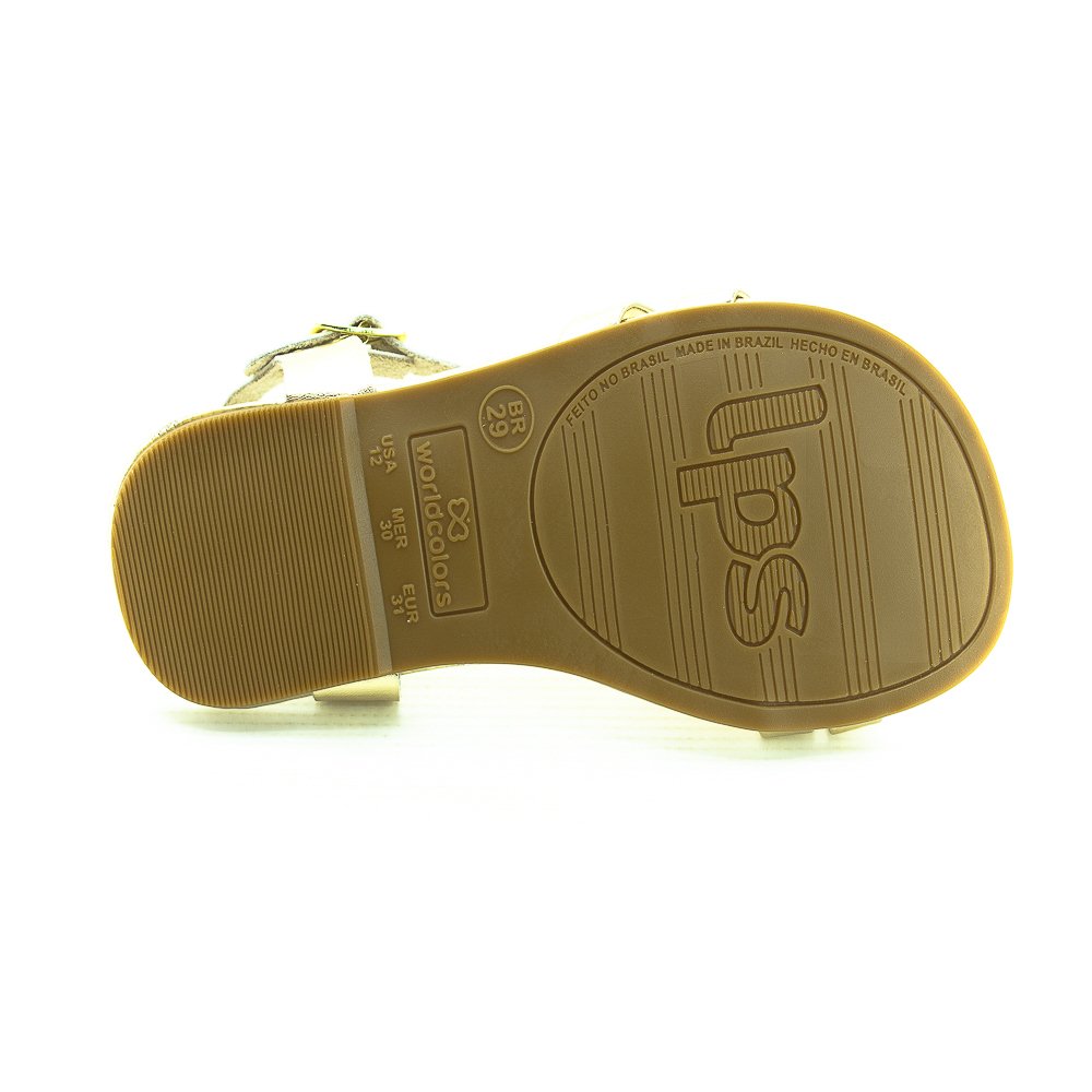 Sandália Infantil Menina Worldcolors 358.008 - Dourado Dourado 4