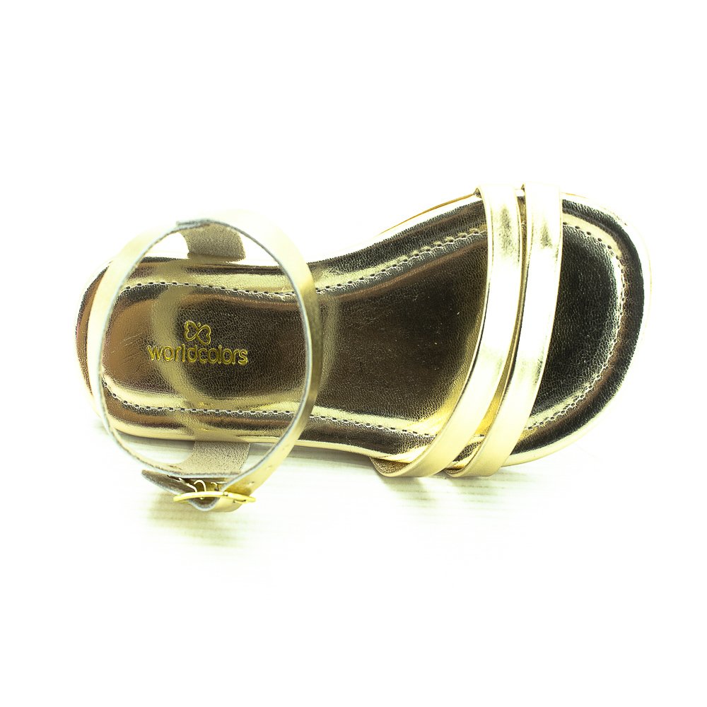 Sandália Infantil Menina Worldcolors 358.008 - Dourado Dourado 5