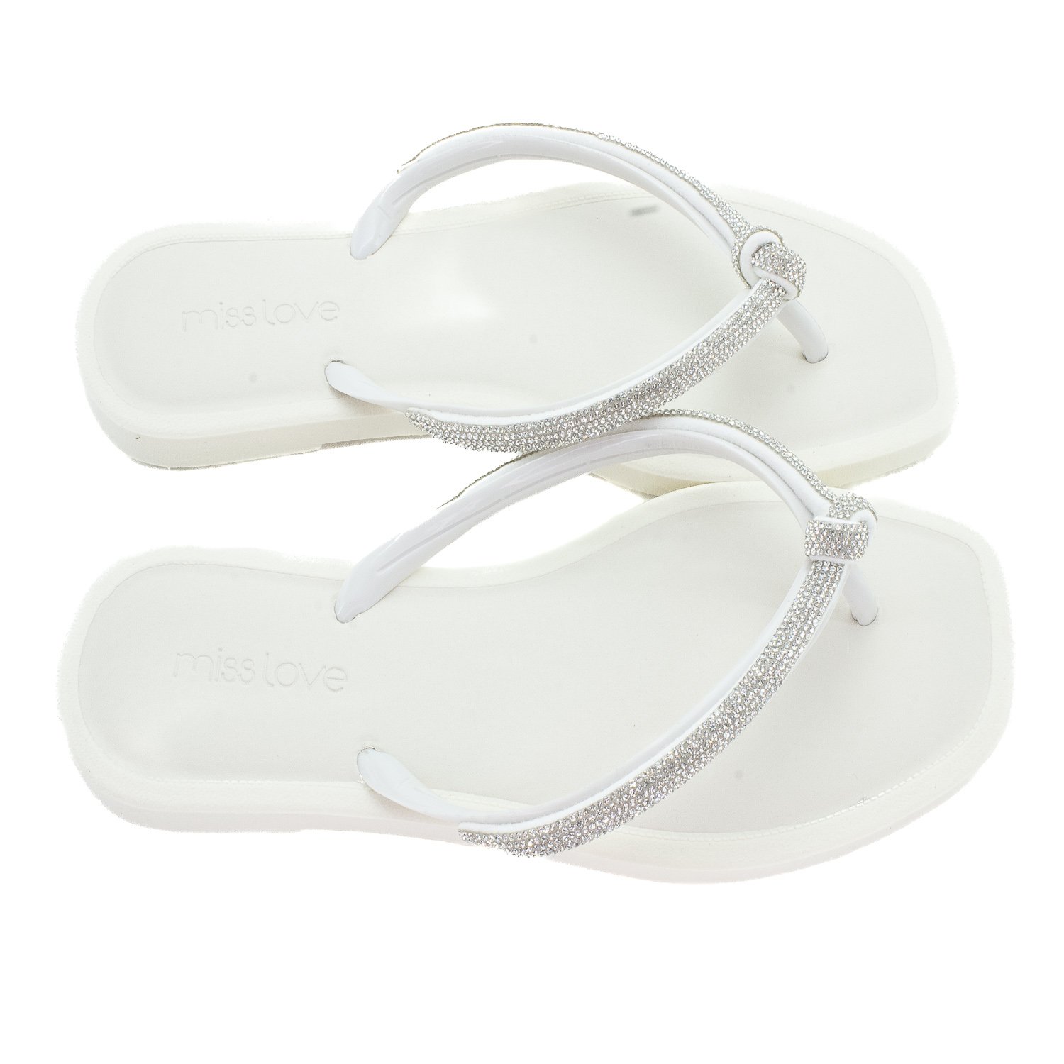 Chinelo Feminino Miss Love CH-2306 - Off White Branco 2