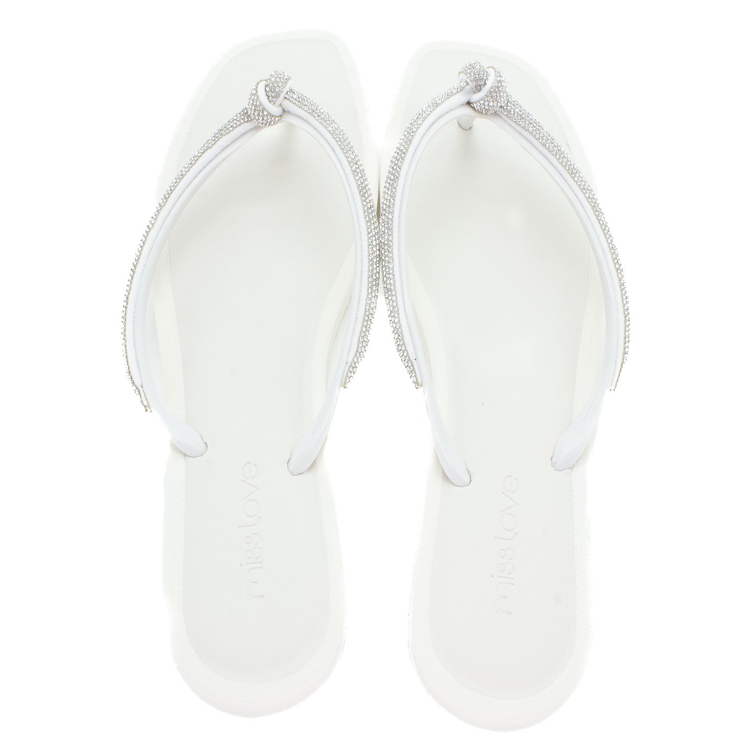 Chinelo Feminino Miss Love CH-2306 - Off White Branco 3