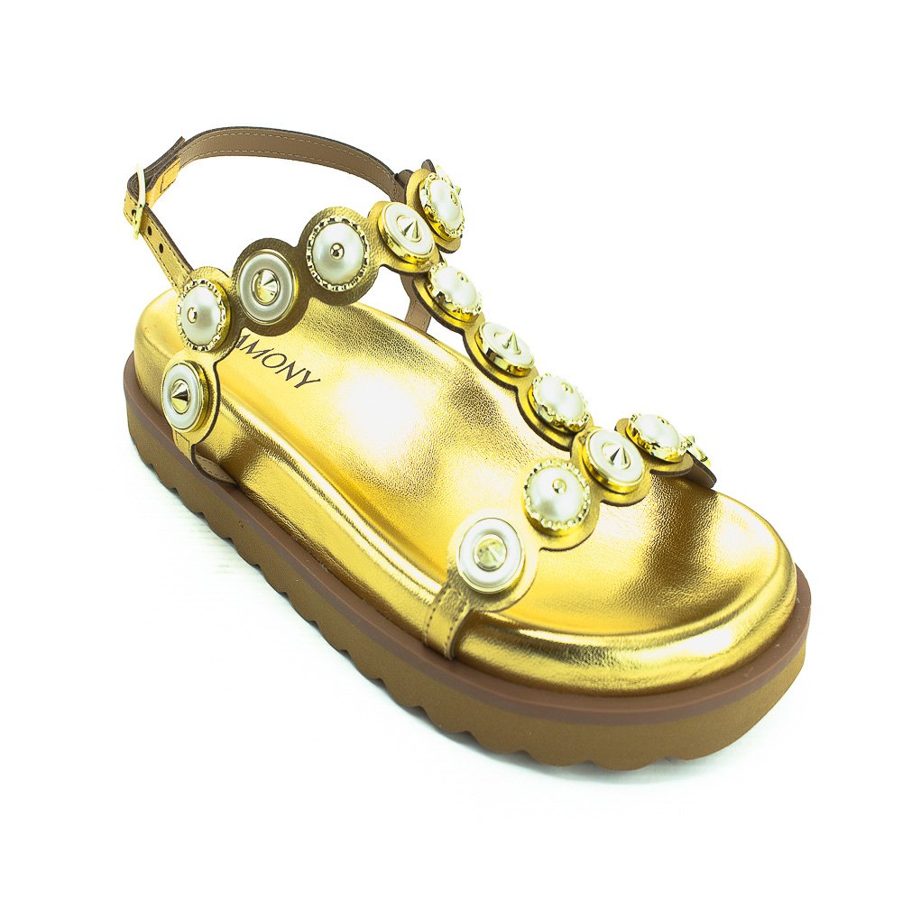 Sandália Feminina Ramony 6802/219 - Dourado Dourado 2