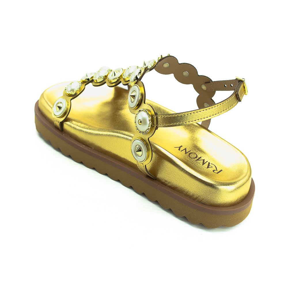 Sandália Feminina Ramony 6802/219 - Dourado Dourado 3