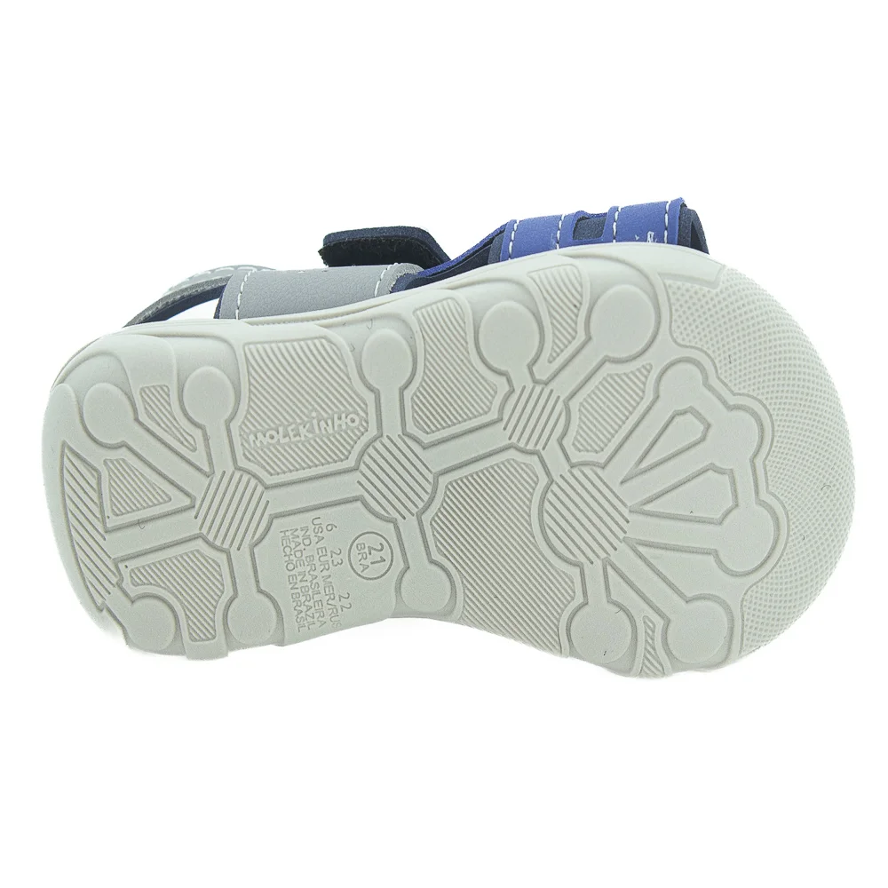 Sandália Infantil Menino Molekinho 2135.137 - Cinza Cinza 4