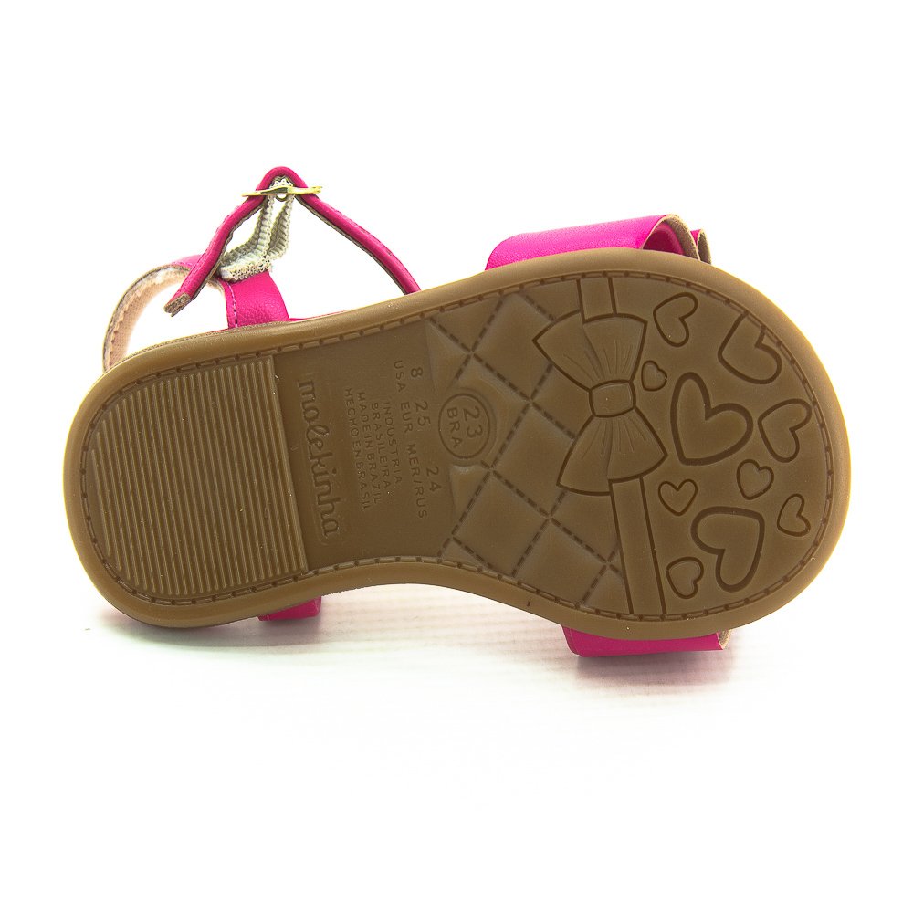 Sandália Infantil Menina Molekinha 2112.780 - Rosa Rosa 4