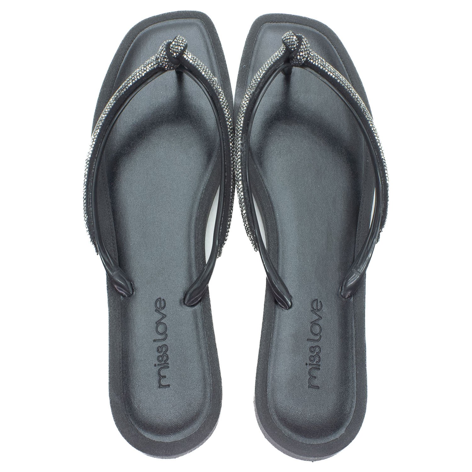Chinelo Feminino Miss Love CH-2306 - Preto Preto 3