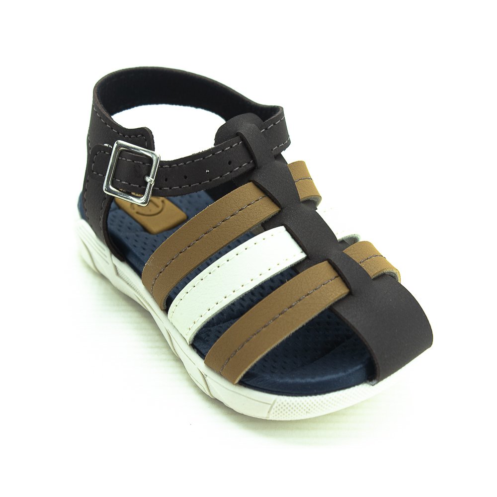 Sandália Infantil Menino Molekinho 2135.621 - Marrom Marrom 2