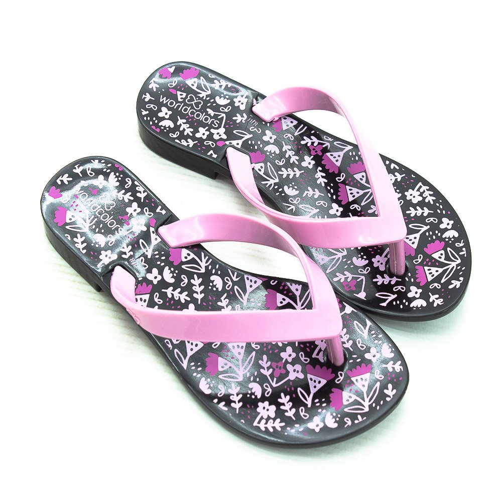 Chinelo Infantil Menina World Colors 157.841 - Preto