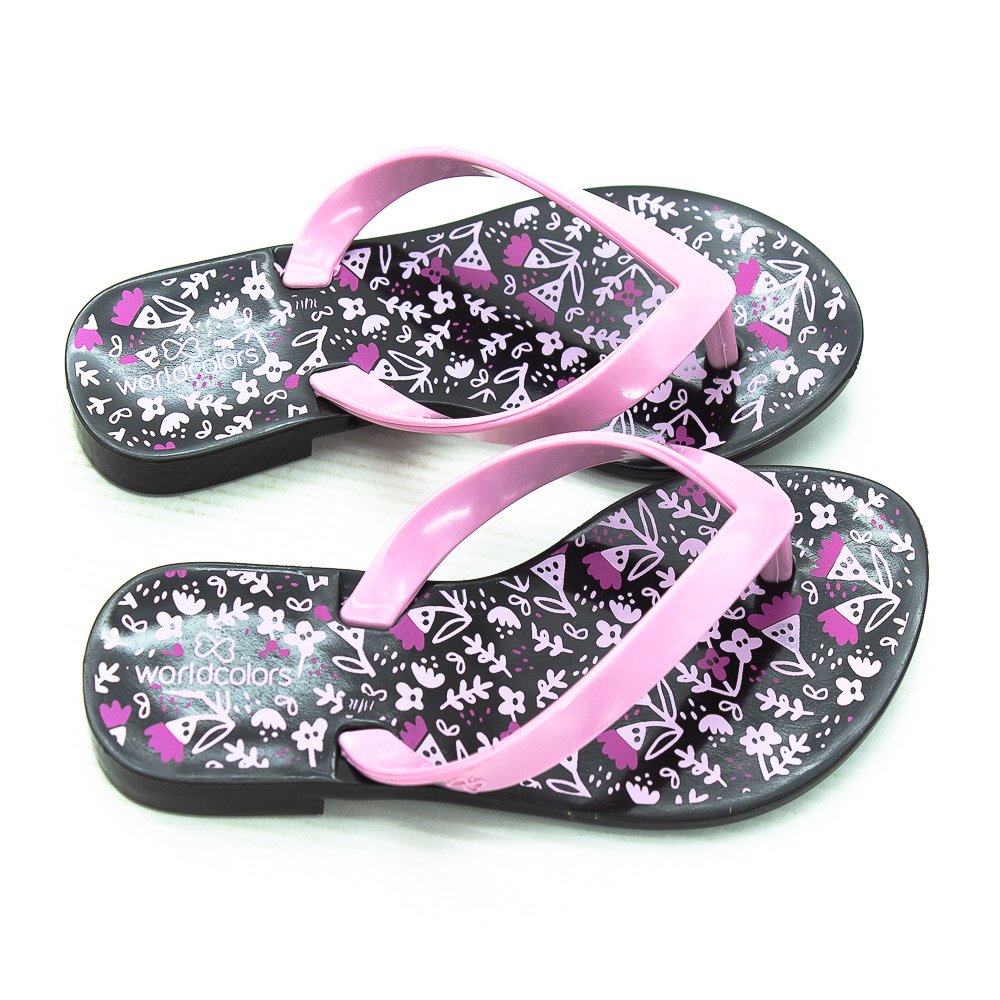 Chinelo Infantil Menina World Colors 157.841 - Preto Preto 2