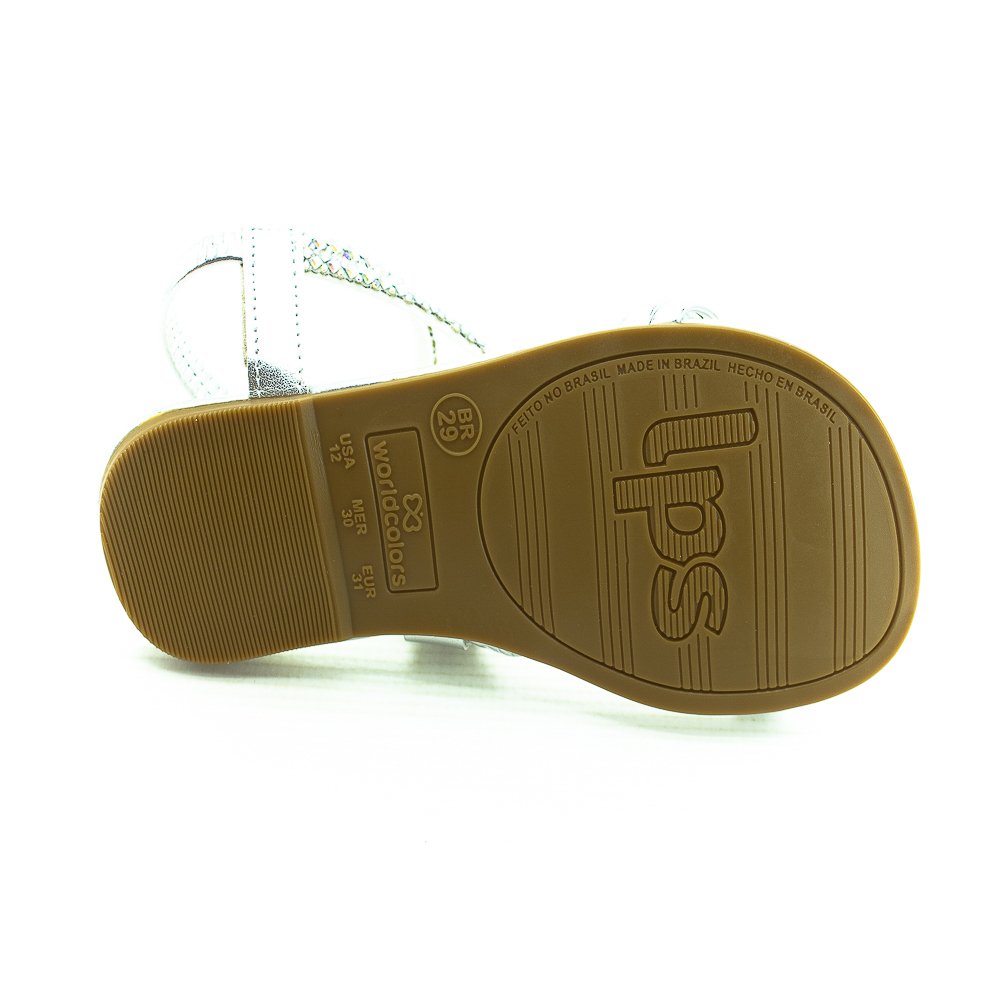 Sandália Infantil Menina Worldcolors 358.005 - Prata Prata 4