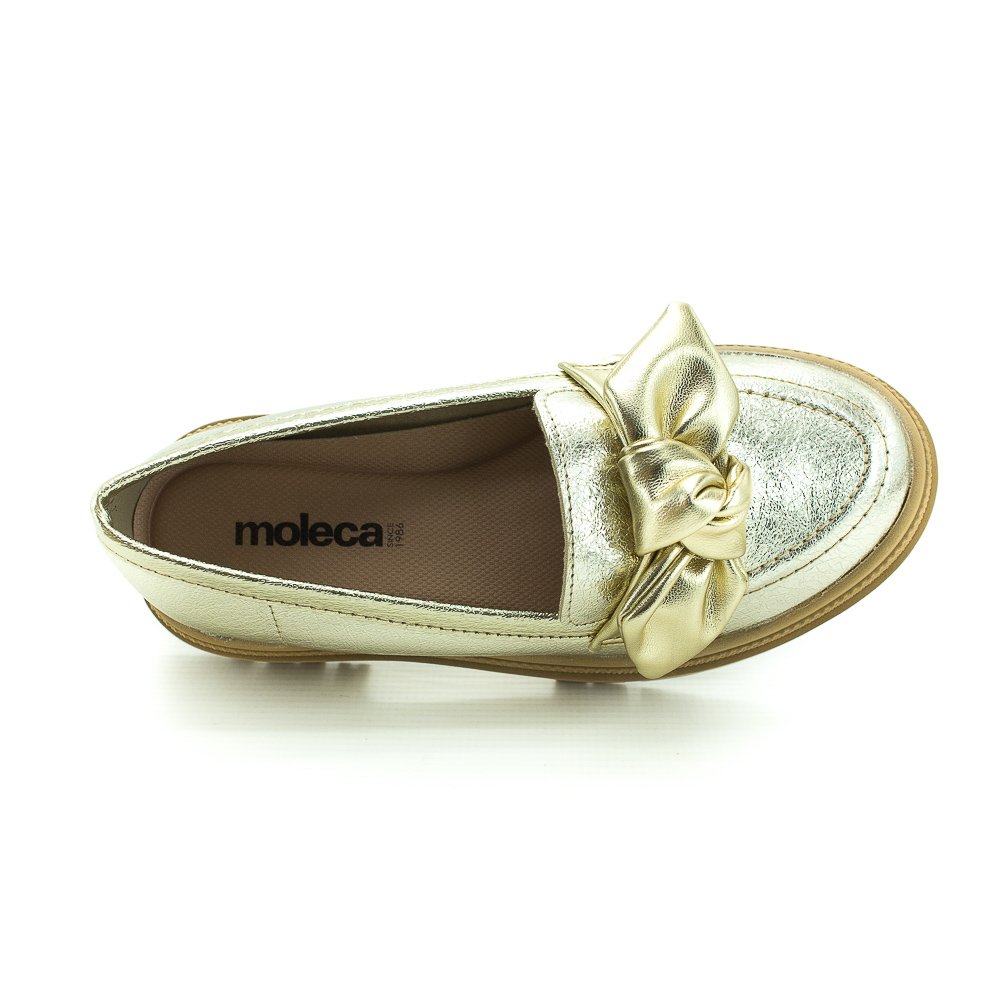 Mocassim Feminino Moleca 5775.108 - Dourado Dourado 4