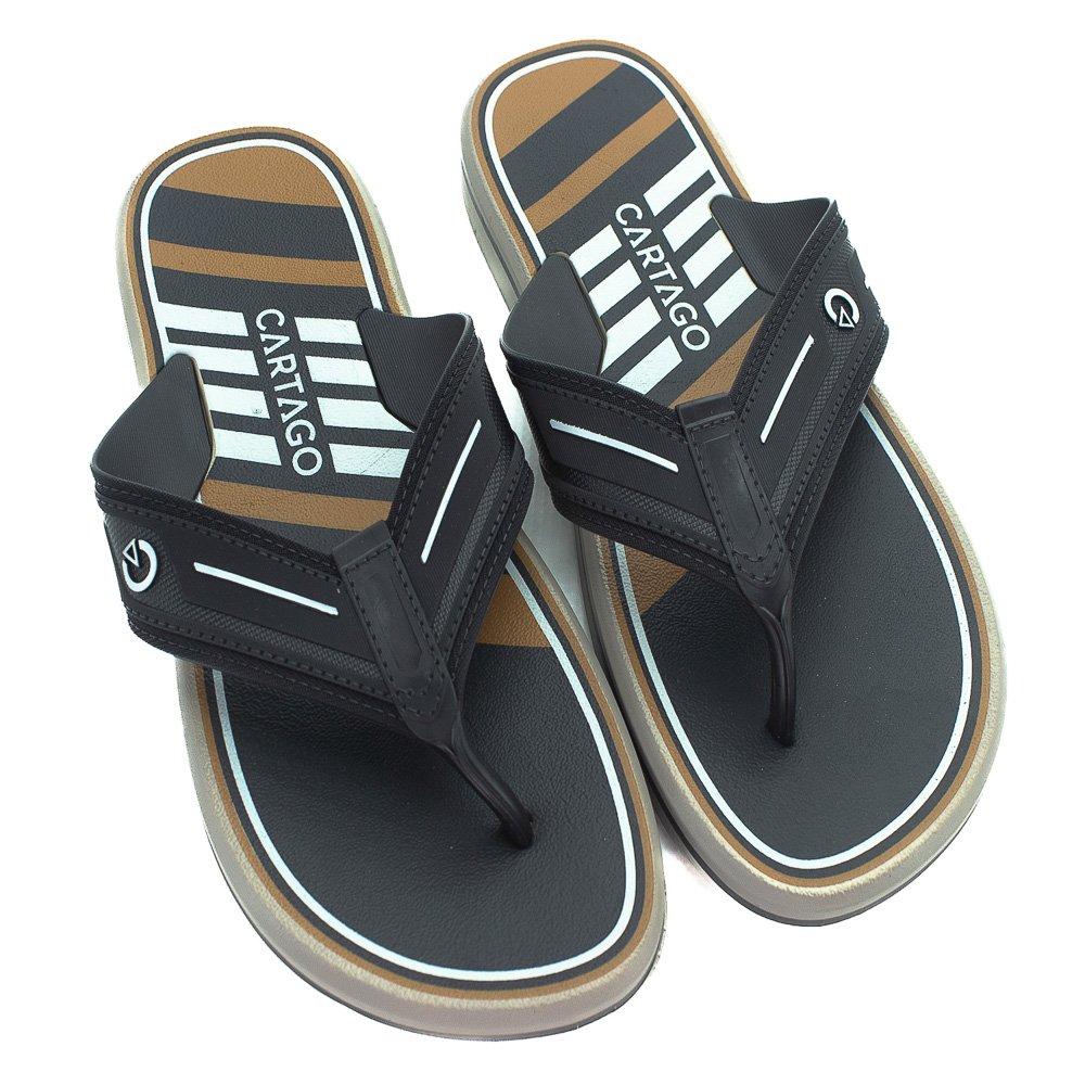 Chinelo Masculino Cartago Palermo - Cinza E Preto