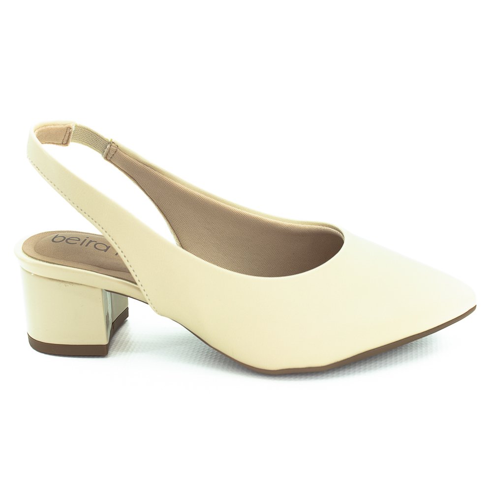 Sapato Feminino Beira Rio Slingback 4182.220 - Off White
