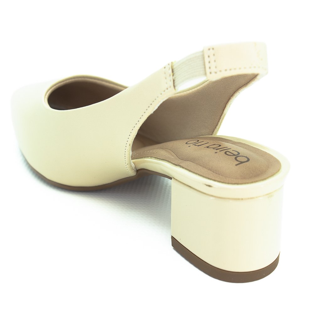 Sapato Feminino Beira Rio Slingback 4182.220 - Off White Branco 3