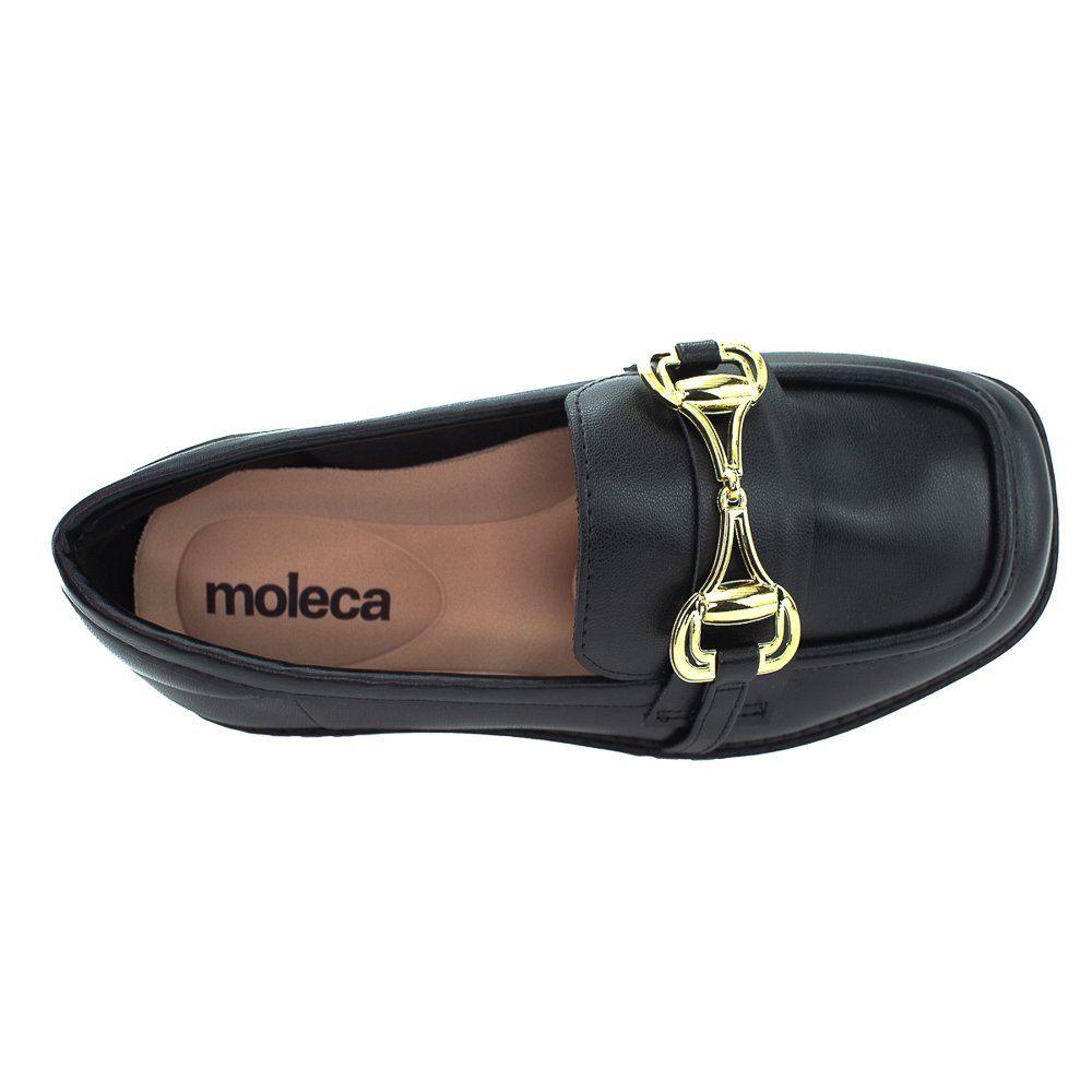 Mocassim Feminino Moleca 5823.101 - Preto Preto 5