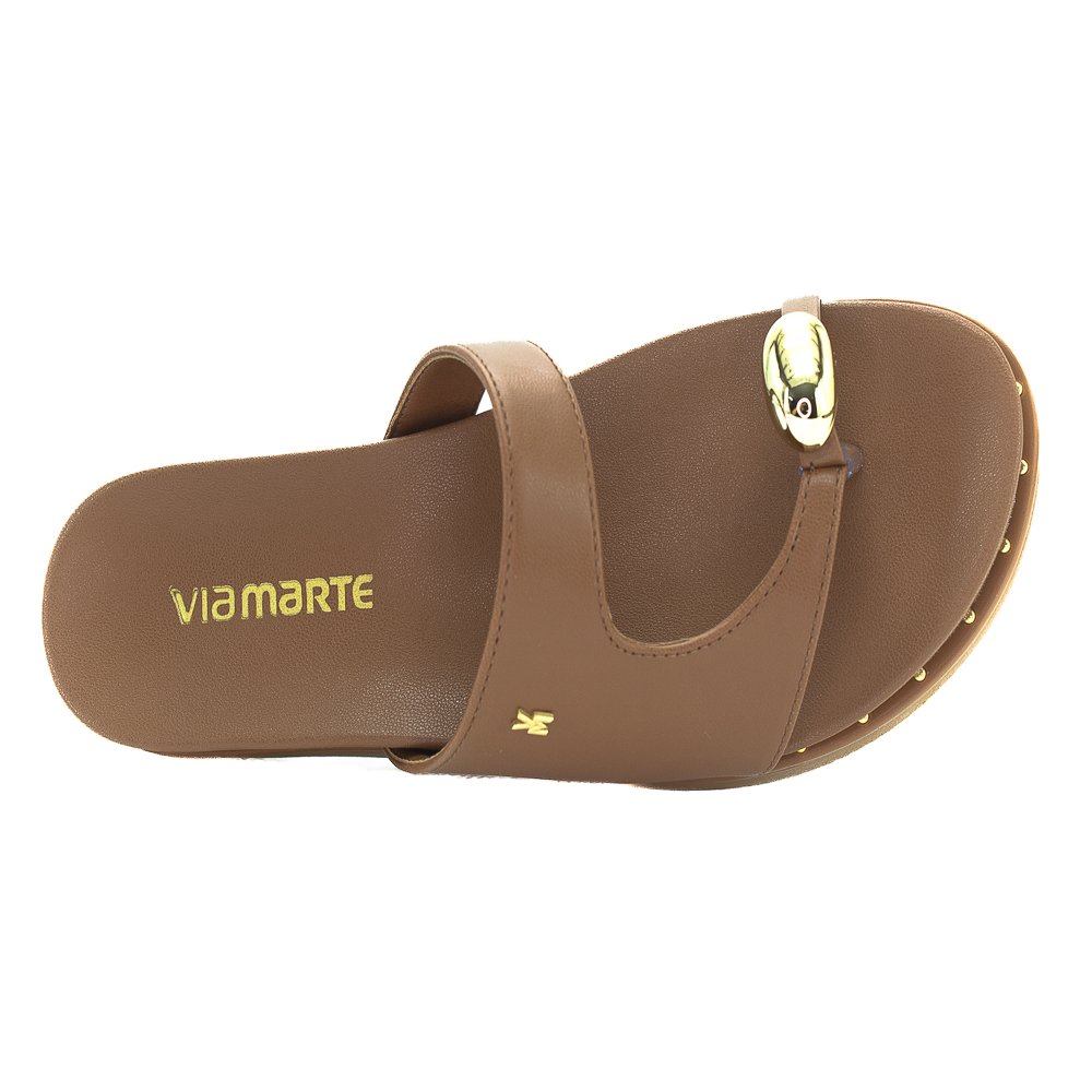 Papete Feminina Via Marte 169-022-01 - Marrom Marrom 5