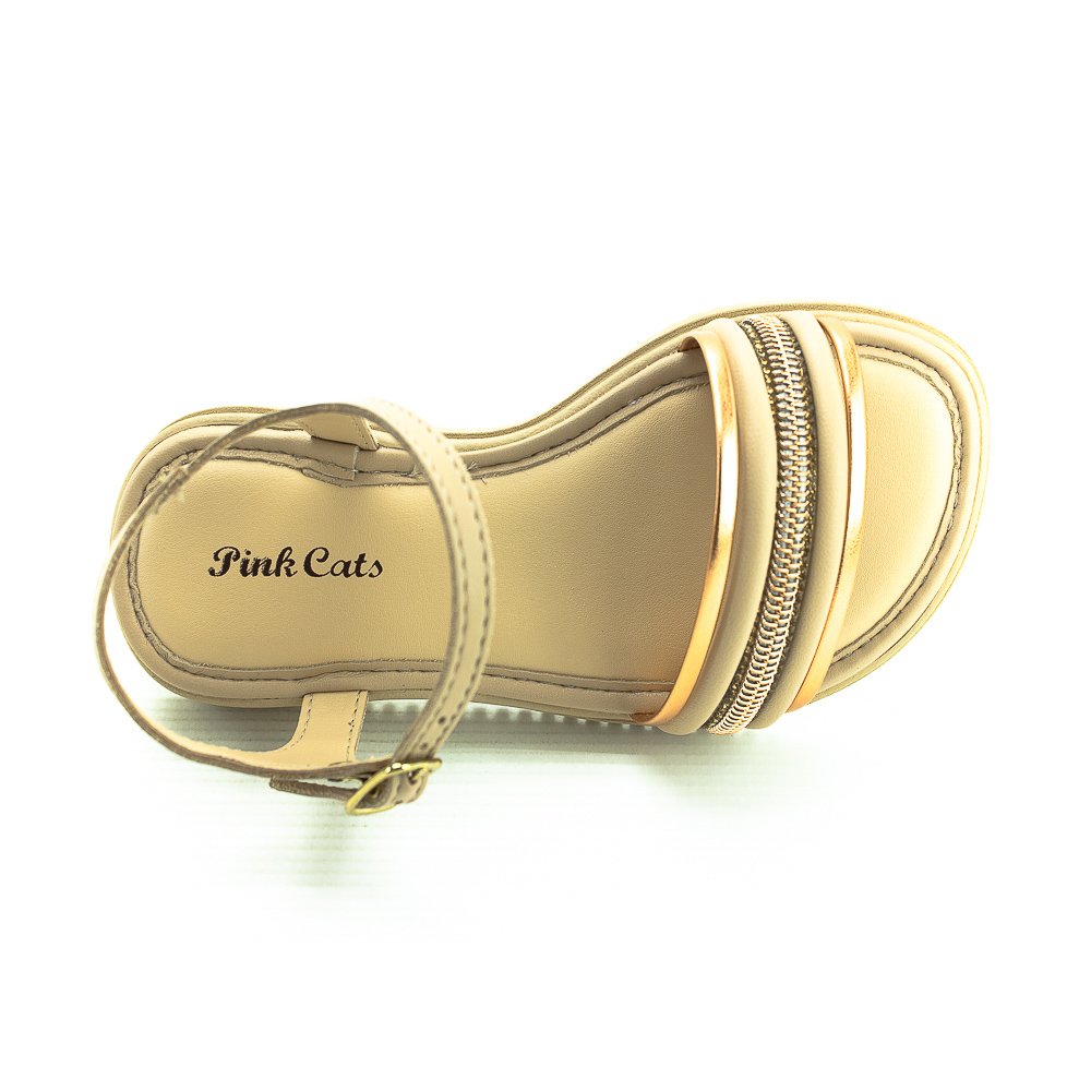 Sandália Infantil Menina Pink Cats V4903 - Ouro Rosado Dourado 5