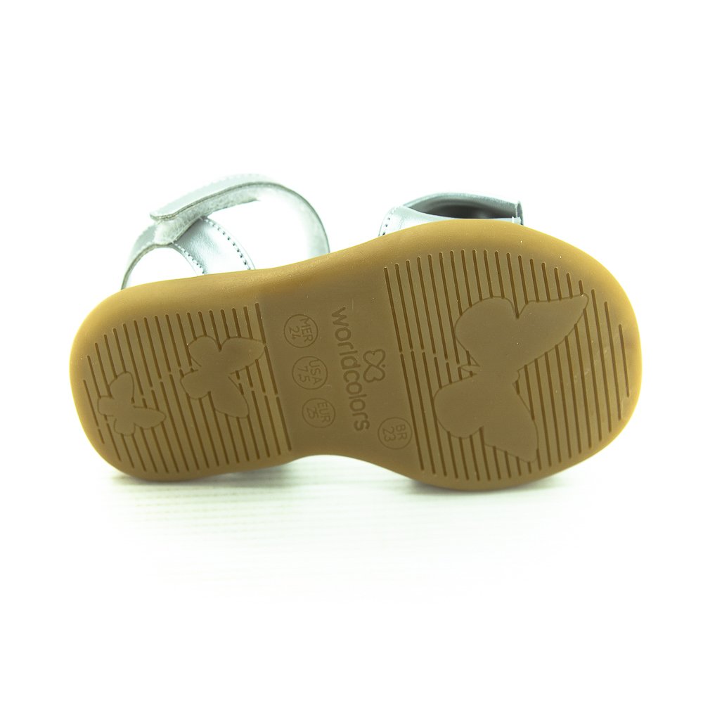 Sandália Infantil Menina World Colors 349.002 - Prata Prata 4