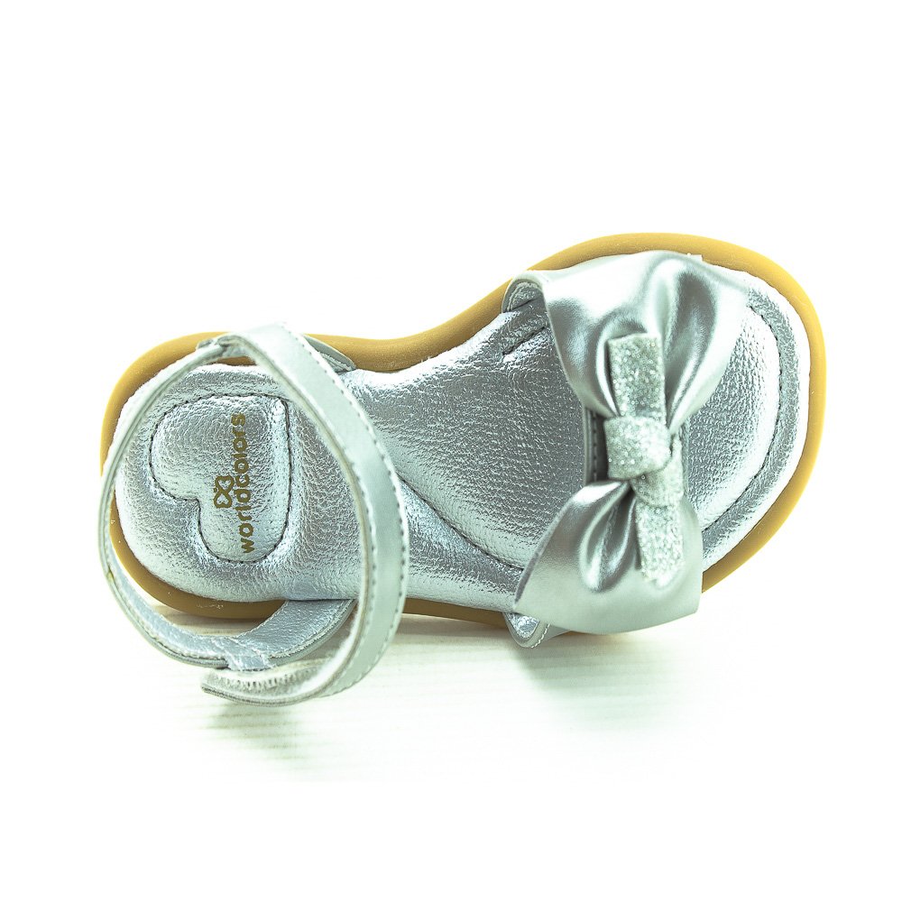 Sandália Infantil Menina World Colors 349.002 - Prata Prata 5