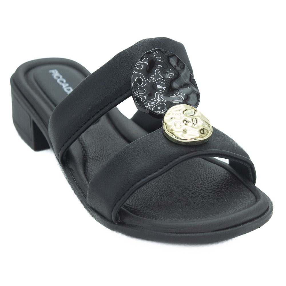 Tamanco Feminino Piccadilly 590067-1 - Preto Preto 2