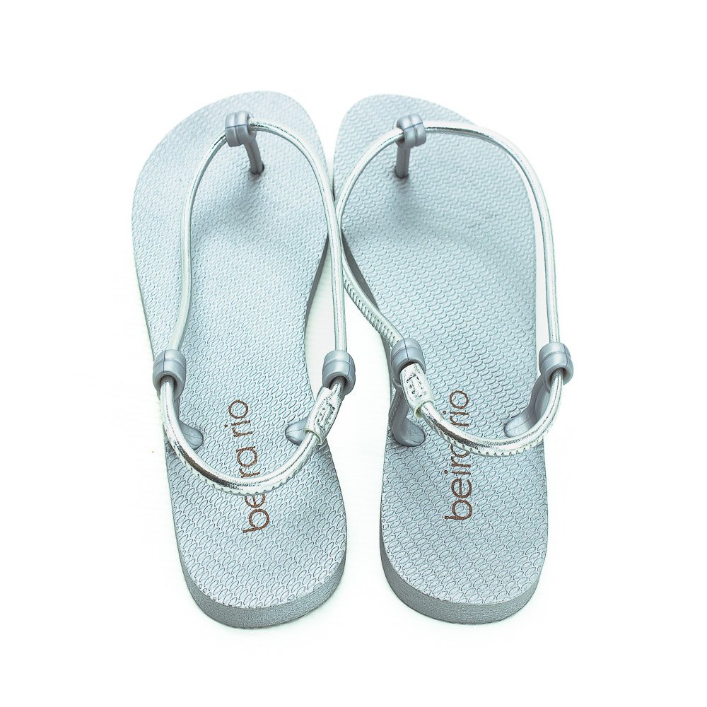 Chinelo Feminino Beira Rio 8449.1007 - Prata Prata 2