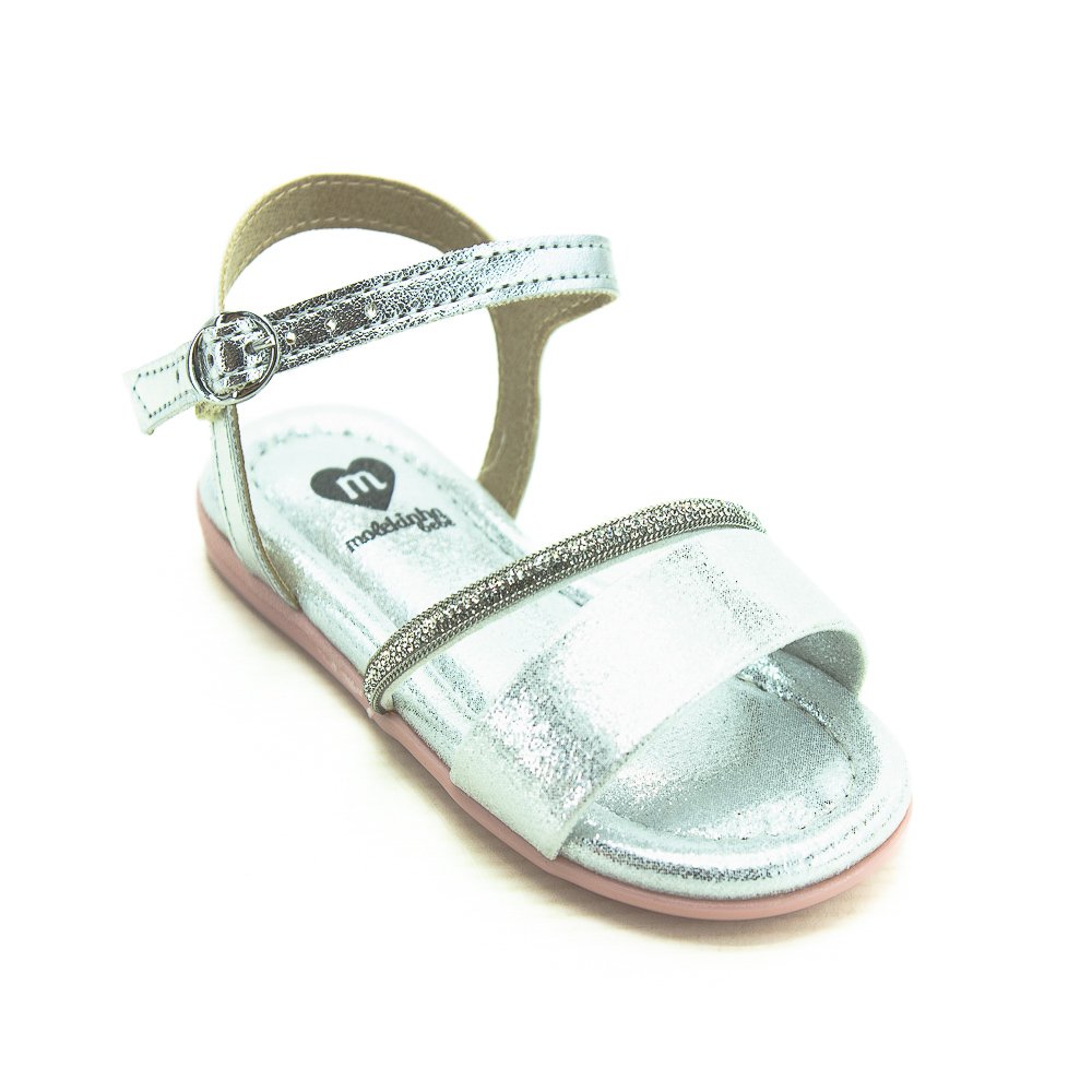 Sandália Infantil Menina Molekinha 2114.277 - Prata Prata 2