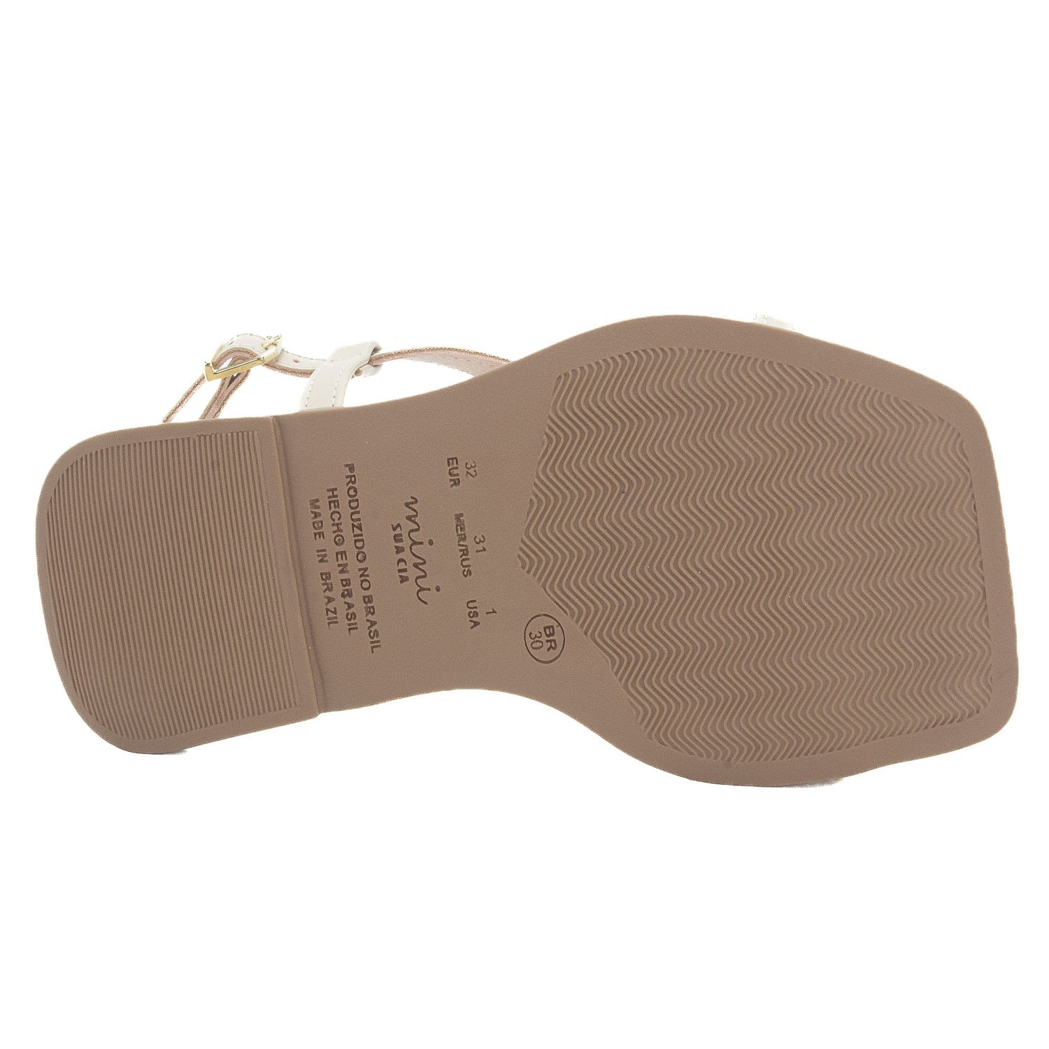 Sandália Infantil Menina Mini Sua Cia 9185.52108 - Off White Branco 4