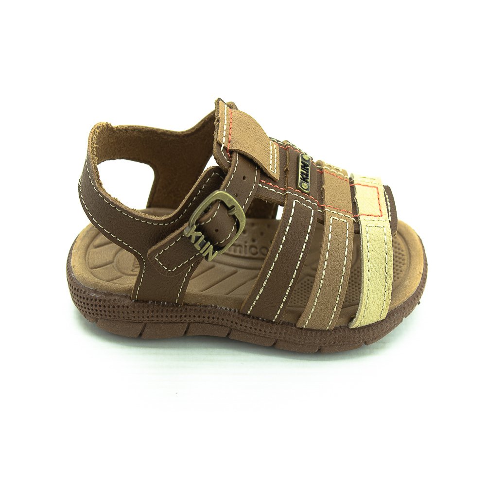 Sandália Infantil Menino Klin Tic Tac Casual - Marrom