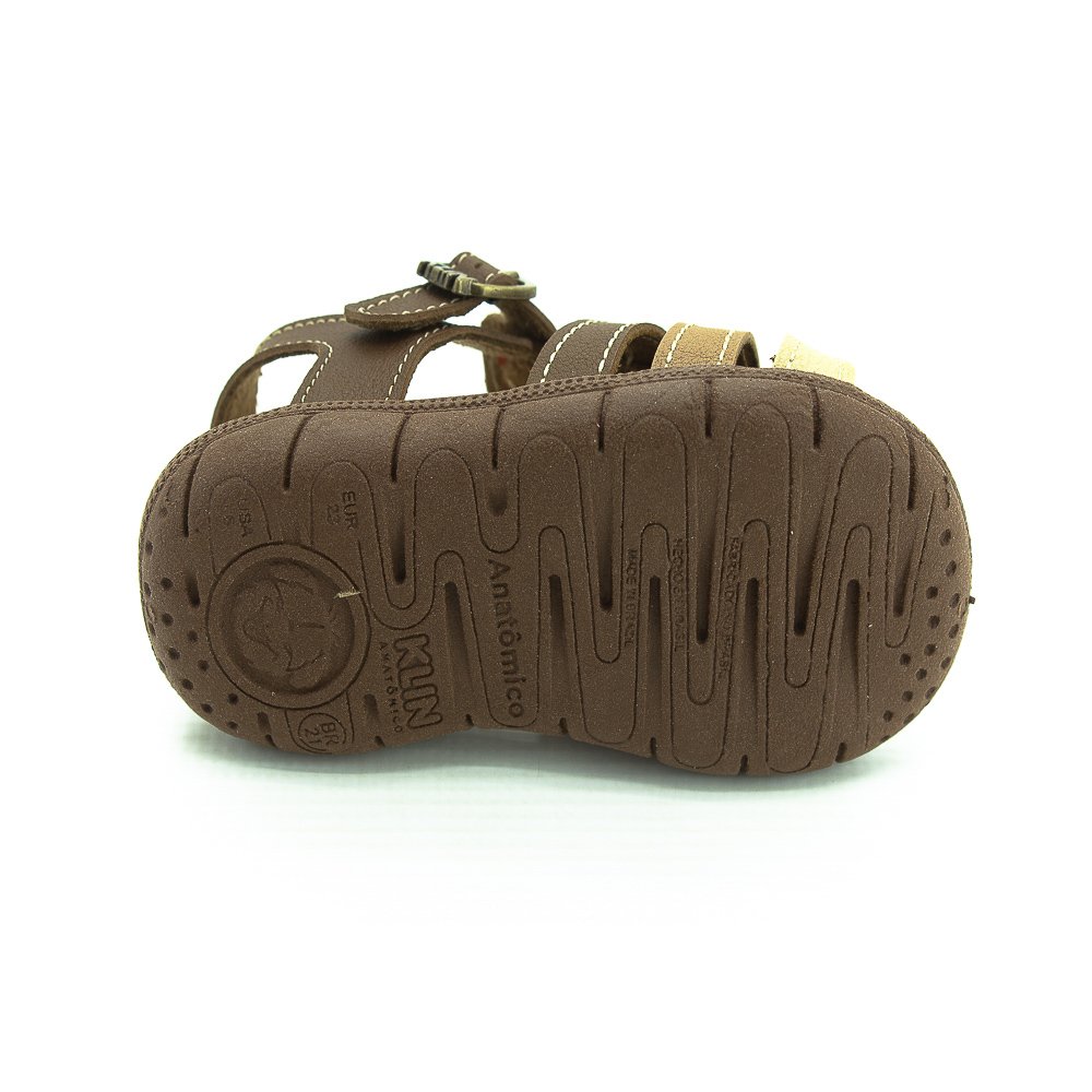 Sandália Infantil Menino Klin Tic Tac Casual - Marrom Azul 4