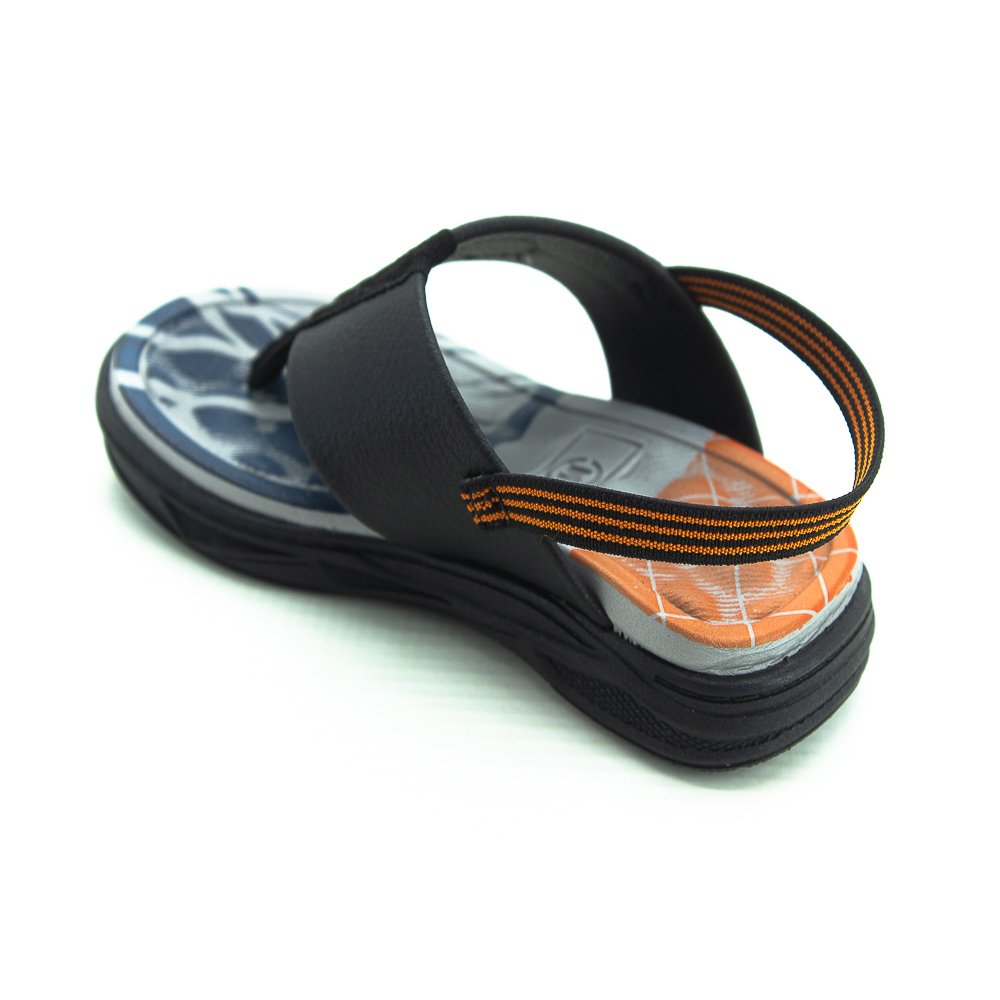 Sandália Infantil Menino Molekinho 2140.709 - Preto Preto/Laranja 3