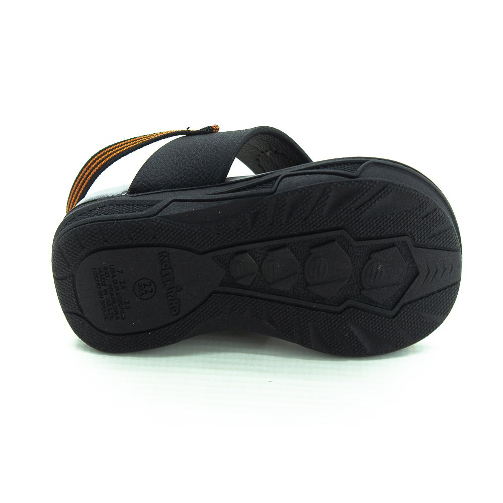 Sandália Infantil Menino Molekinho 2140.709 - Preto Preto/Laranja 4