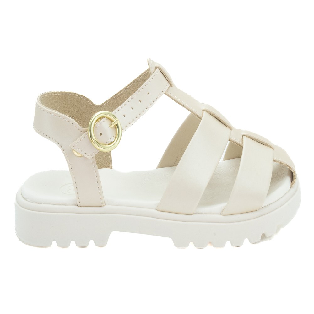 Sandália Infantil Menina Molekinha 2344.145 - Creme