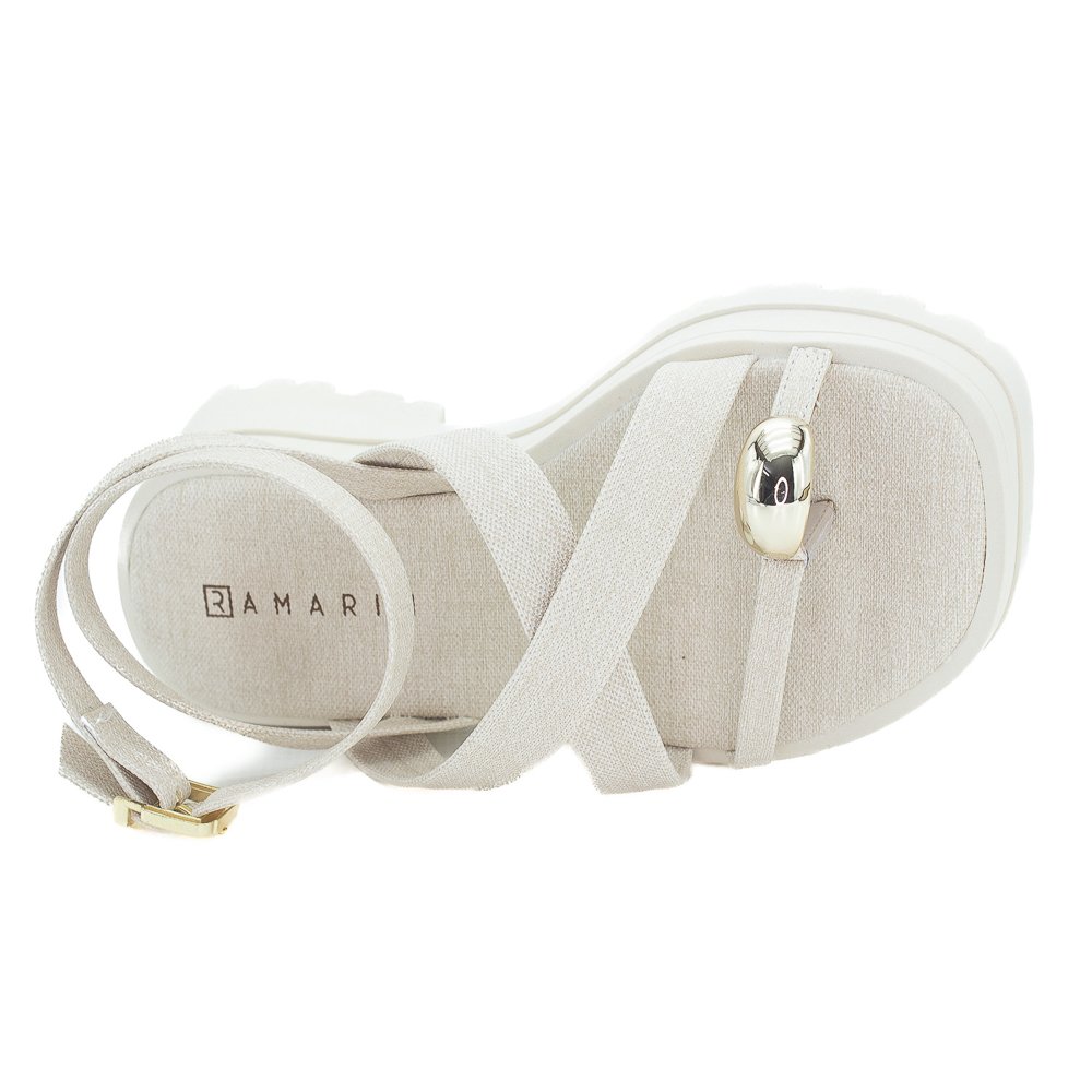 Sandália Feminina Ramarim 25-38204 - Off White Branco 5