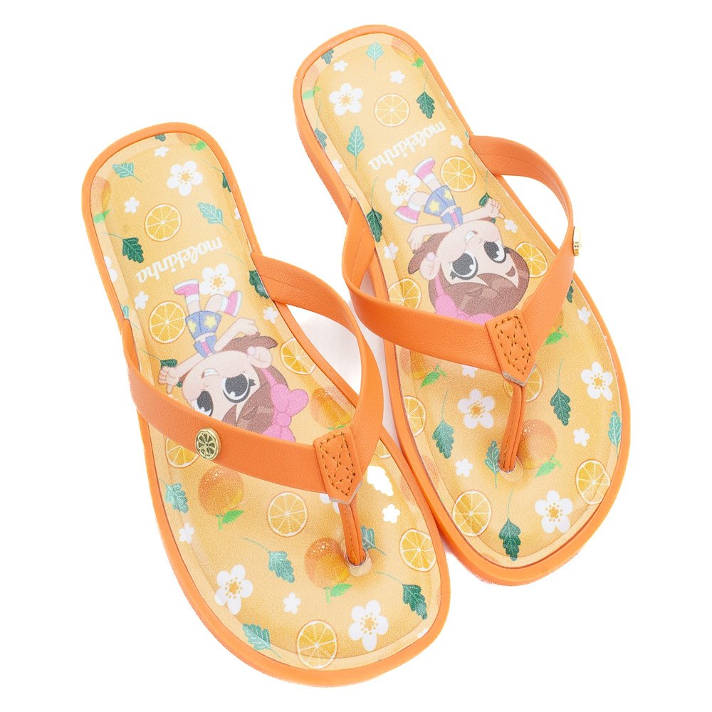 Chinelo Infantil Menina Molekinha 2372.200 - Laranja