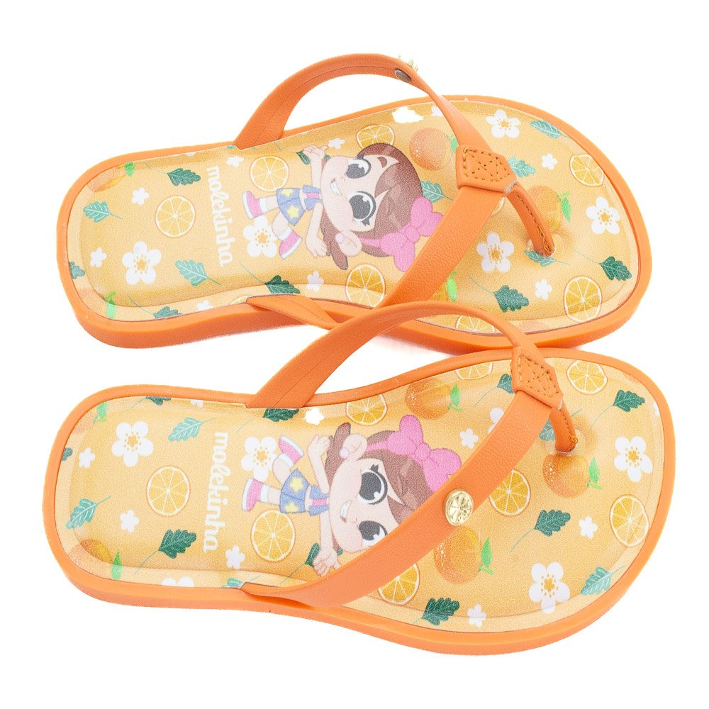 Chinelo Infantil Menina Molekinha 2372.200 - Laranja Laranja 2